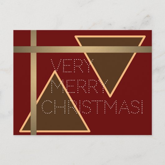 Zeer fijn kerstrood bruin goud briefkaart (Voorkant)