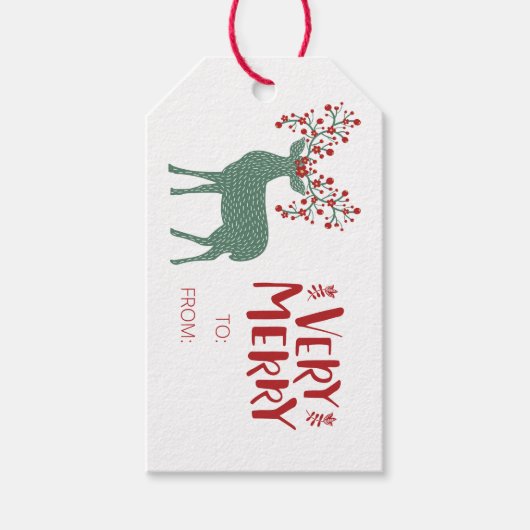 Zeer fijn Label naar/van rendiercadeau Cadeaulabel (Voorkant)