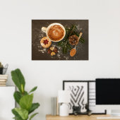 Zeer fijne warme chocolade, koekje en Snoep Poster (Thuiskantoor)