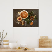 Zeer fijne warme chocolade, koekje en Snoep Poster (Keuken)