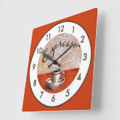 Zeer Fun Espresso Vierkante Klok (Hoek)