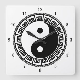 Zeer Fun Yin en Yang Vierkante Klok
