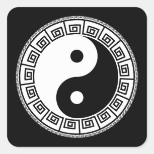 Zeer Fun Yin en Yang Vierkante Sticker