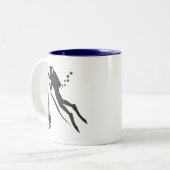 Zeer Funny SCUBA-duiker Tweekleurige Koffiemok (Voorkant links)