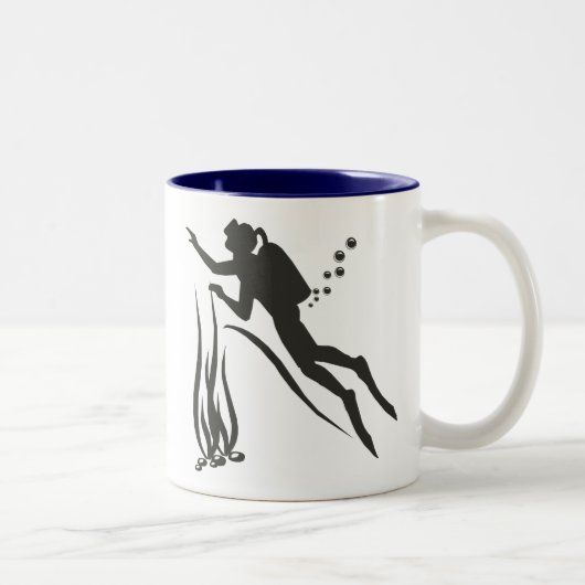 Zeer Funny SCUBA-duiker Tweekleurige Koffiemok (Rechts)