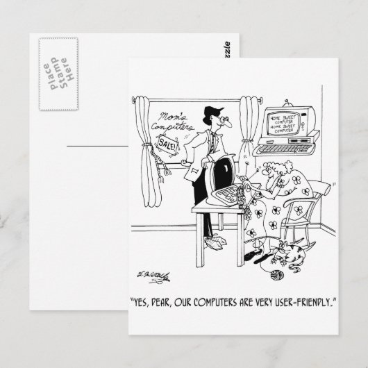 Zeer gebruikersvriendelijke computers briefkaart (Voorkant / Achterkant)