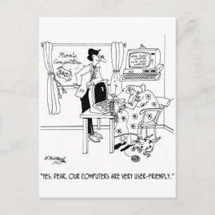 Zeer gebruikersvriendelijke computers briefkaart