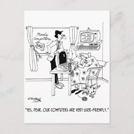 Zeer gebruikersvriendelijke computers briefkaart (Voorkant)