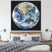 Zeer gedetailleerde aarde | Blauw marmer Canvas Afdruk (Insitu (Slaapkamer))