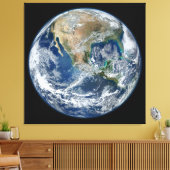 Zeer gedetailleerde aarde | Blauw marmer Canvas Afdruk (Insitu (Woonkamer))