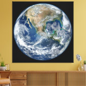 Zeer gedetailleerde aarde | Blauw marmer Canvas Afdruk (Insitu (Woonkamer))