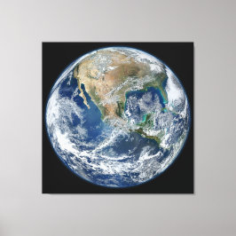 Zeer gedetailleerde aarde | Blauw marmer Canvas Afdruk