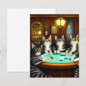 Zeer gedetailleerde katten spelen poker notitiekaartje (Voorkant / Achterkant)