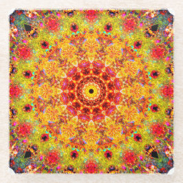 Zeer gedetailleerde Mandala Art | Abstract Glazen Onderzetter