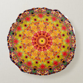 Zeer gedetailleerde Mandala Art | Abstract Rond Kussen