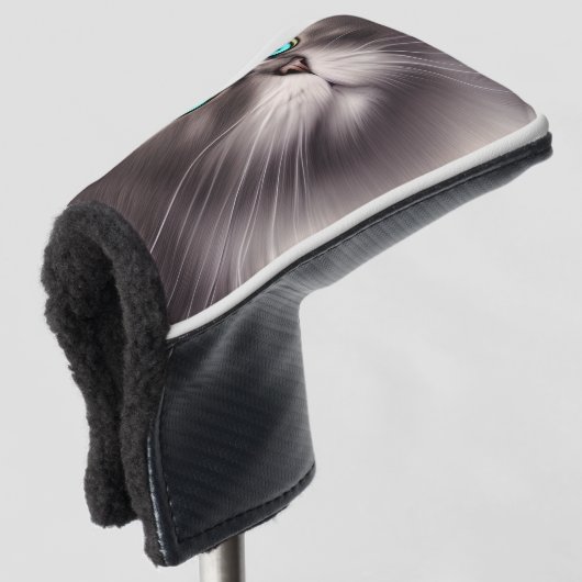 Zeer gedetailleerde Perzische Kat Digital Triptych Golfheadcover (3/4 voorkant)