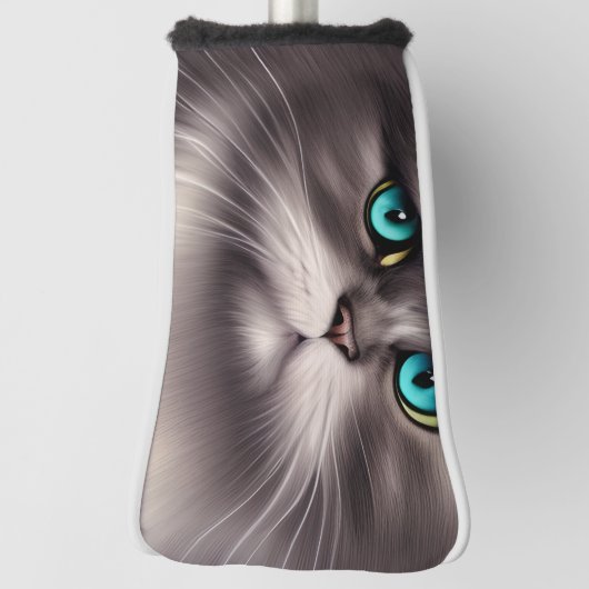 Zeer gedetailleerde Perzische Kat Digital Triptych Golfheadcover (Draai 90)