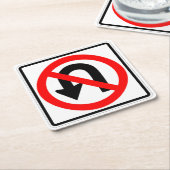 Zeer gefingeerd Klassiek Geen U Draai Sign Onderze Kartonnen Onderzetters (Schuin)