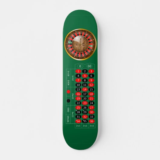 Zeer gefingeerde Amerikaanse Roulette Table Afbeel Persoonlijk Skateboard (Voorkant)