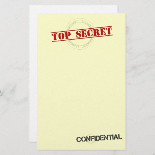 Zeer geheim Briefpapier (Voorkant / Achterkant)