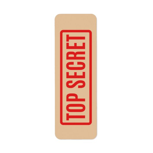 Zeer geheim etiket (Voorkant)