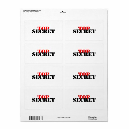 Zeer geheim etiket (Full Sheet)