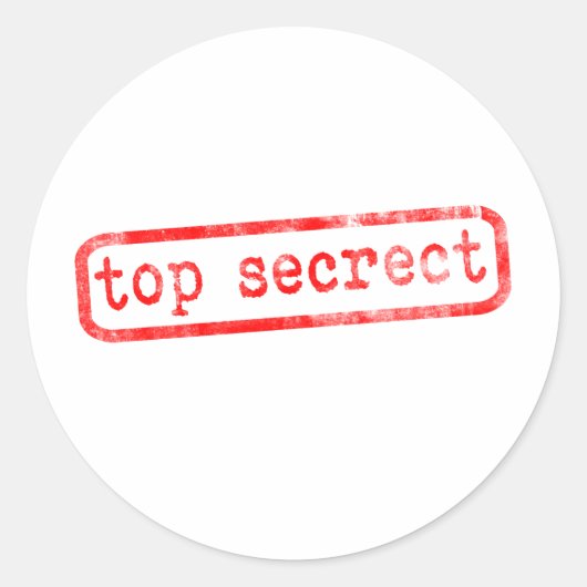 Zeer geheim ronde sticker (Voorkant)