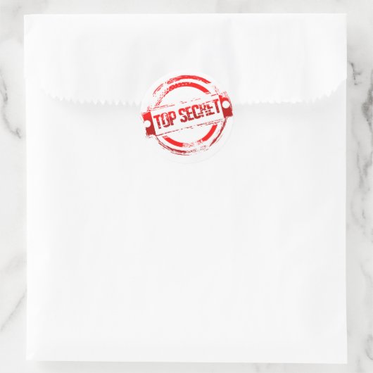 Zeer geheim ronde sticker (Tas)