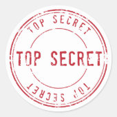 Zeer geheim ronde sticker (Voorkant)