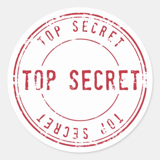 Zeer geheim ronde sticker (Voorkant)
