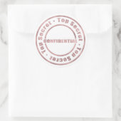 Zeer geheim vertrouwelijk Roos Gold Modern Glam Ronde Sticker (Tas)