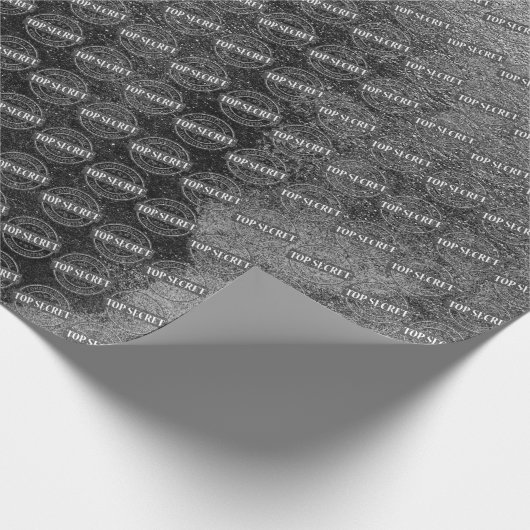 Zeer geheim vertrouwelijk stempel zwart, zilvervor cadeaupapier (Hoek)