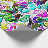 Zeer gekleurde abstracte vormen die drijven in mel cadeaupapier (Hoek)