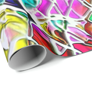 Zeer gekleurde abstracte vormen die drijven in mel cadeaupapier