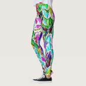 Zeer gekleurde abstracte vormen die drijven in mel leggings (Links)