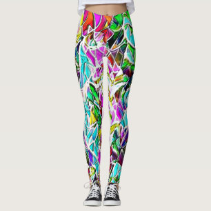 Zeer gekleurde abstracte vormen die drijven in mel leggings