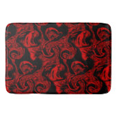Zeer gekleurde rode spiraaldelen op zwarte achterg badmat (Voorkant)