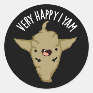 Zeer Gelukkig Ik Ben Een Grappige Groente Yam Pun  Ronde Sticker