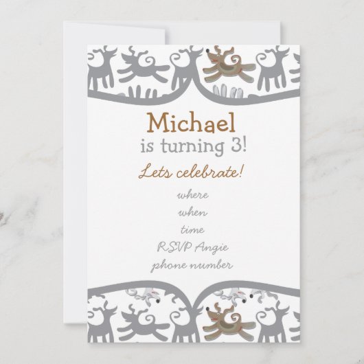 zeer gelukkige honden met lijst kaart (Voorkant)