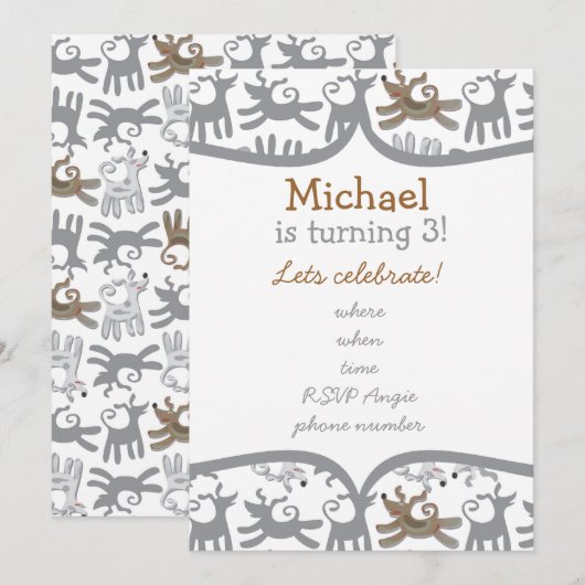 zeer gelukkige honden met lijst kaart (Voorkant / Achterkant)