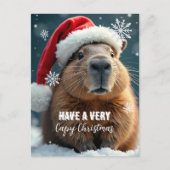 Zeer gelukkige Kerstmis Capybara Kerstmis Feestdagenkaart (Voorkant)