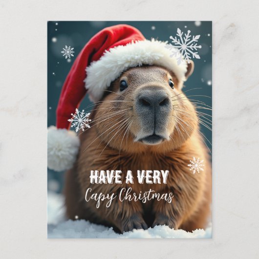 Zeer gelukkige Kerstmis Capybara Kerstmis Feestdagenkaart (Voorkant)