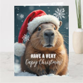 Zeer gelukkige Kerstmis Capybara Kerstmis Kaart (Voorkant)