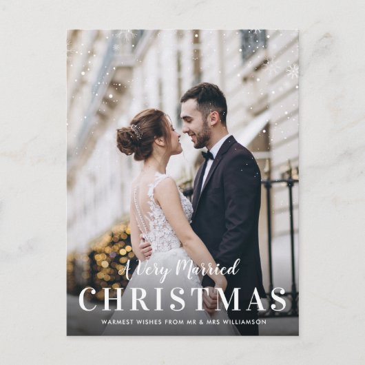 ZEER GEMARRIEERD | witte kerstmis Briefkaart (Voorkant)