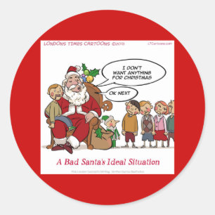 Zeer Gemene Kerstman Ideale Situatie Grappig Ronde Sticker