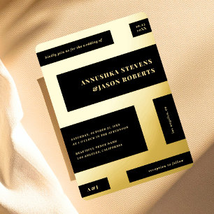 Zeer georganiseerde geometrische blokken Foto Brui Folie Uitnodiging