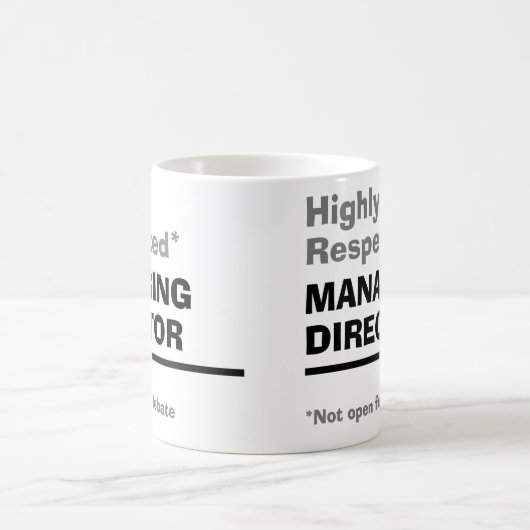 Zeer gerespecteerde algemeen directeur koffiemok (Center)