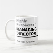 Zeer gerespecteerde algemeen directeur koffiemok (Links)