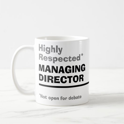 Zeer gerespecteerde algemeen directeur koffiemok (Links)