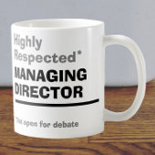 Zeer gerespecteerde algemeen directeur koffiemok